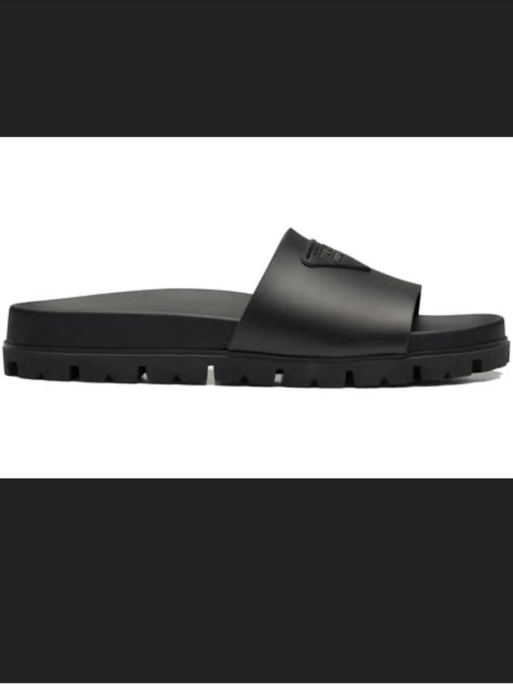 Prada Black Matte Lug Sole Slide men size 6